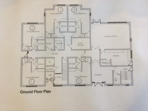 Ground Floor Plan of Abbeyfield House, Bishops Castle